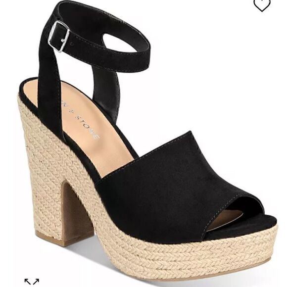 New in Box Black Platform Espadrilles  - Picture 1 of 6